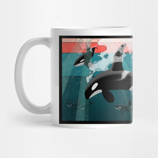 Orca pod by Tiny Bird Studio